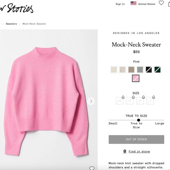 Pink Mock-neck M Sweater - Picture 10 of 12